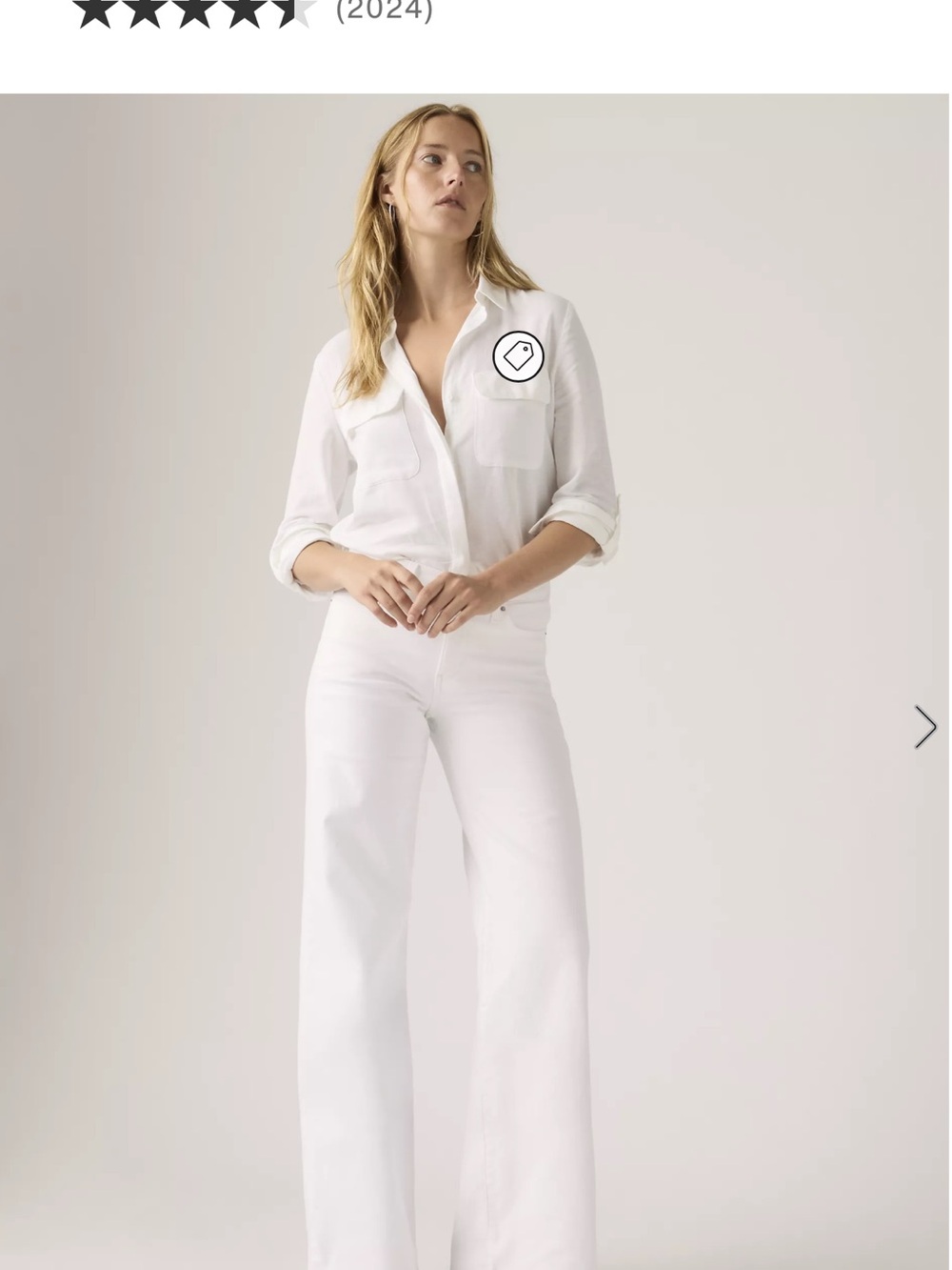 High-Rise Wide-Leg Pants in White